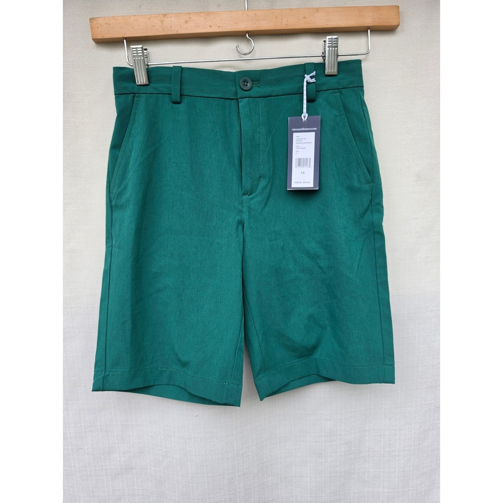 Vineyard Vines Performance Breaker Shorts Boys 14 Turf Green NWT Stretch Golf